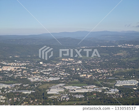 aerial regional landscape, strategic aerial mapping of settlement patterns and green connections 133058537