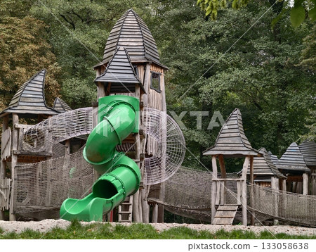vivid architectural snapshot, architectural focus featuring vibrant play structures and safety vivid architectural snapshot, architectural focus featuring vibrant play structures and safety 133058638