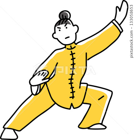 A woman demonstrating tai chi 133058653