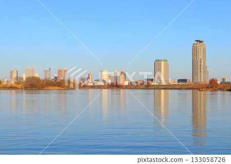 High-rise apartment buildings in the central district of Kawaguchi City on a clear winter day High-rise apartment buildings in the central district of Kawaguchi City on a clear winter day 133058726