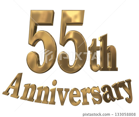 3DCG text "55th Anniversary/55th Anniversary Mark Sparkle" 133058808