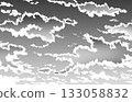 Magnificent sky monochrome cartoon material 133058832