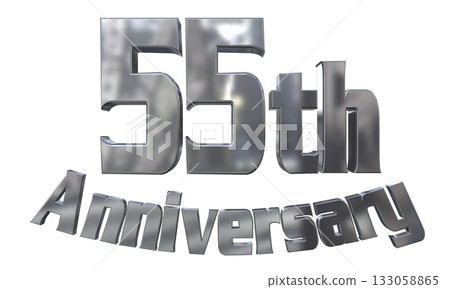 3DCG文字“55週年紀念/55週年紀念標誌閃耀” 3DCG文字“55週年紀念/55週年紀念標誌閃耀” 133058865