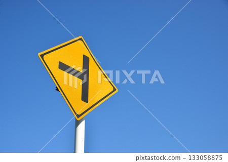 Warning signs and blue sky 133058875