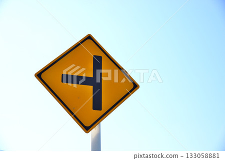 Warning signs and blue sky 133058881