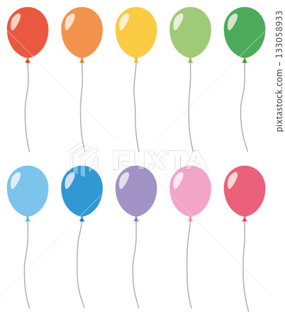 Set of vector illustrations of balloon icons of various shapes 133058933