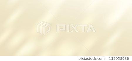 Gold dappled sunlight spots background. Spotted light rays, beams, glare on surface, wall, ceiling, floor. Natural light scene wallpaper for mockup, template, overlay, poster, banner, promo. Vector 133058986