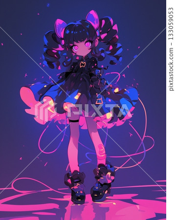 A deformed, chibi-style girl 133059053