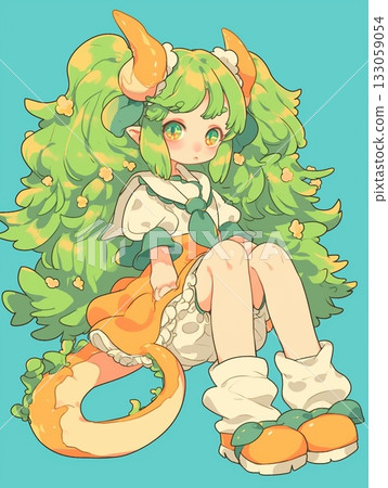 A deformed, chibi-style girl 133059054