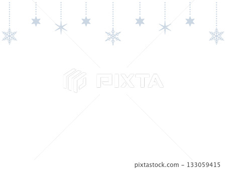 Snowflake and star frame vector illustration (ice blue) 133059415