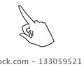 Hand pointing to the upper left 133059521