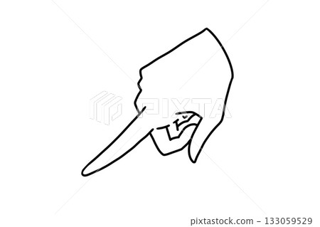 Hand pointing to the bottom left 133059529