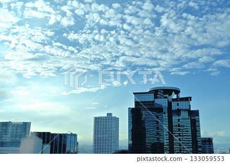 Glass skyscrapers and the sky in Shinjuku, Tokyo (cityscape) Glass skyscrapers and the sky in Shinjuku, Tokyo (cityscape) 133059553