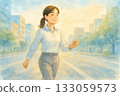 [City Grace Series] A businesswoman walking towards a new day 133059573