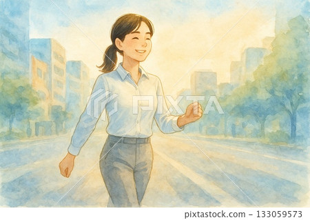[City Grace Series] A businesswoman walking towards a new day 133059573