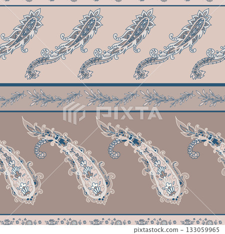 Decorated Paisley Textile Border Layout Decorated Paisley Textile Border Layout 133059965