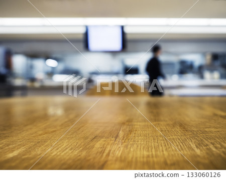 Table top Bar counter Cafe restaurant interior Blur background 133060126