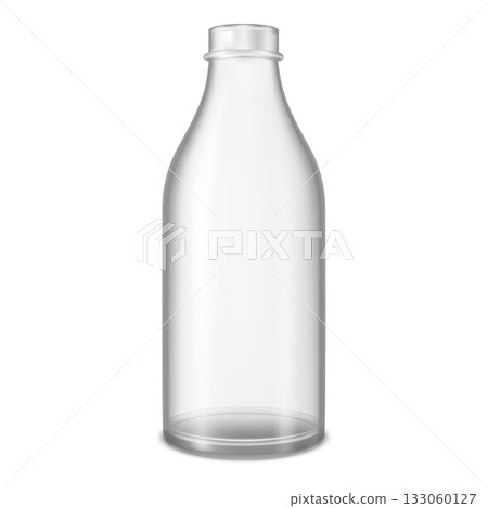 Empty glass bottle mockup for bod milk, kefir, or juice. 133060127