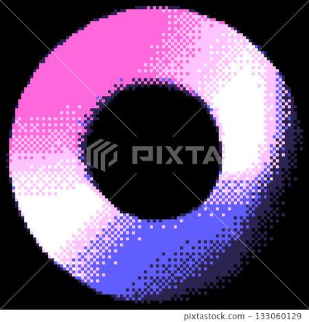 Pink gradient circle ring vector pixel art holographic effect, dotted pattern, y2k abstract squared grainy round shape Pink gradient circle ring vector pixel art holographic effect, dotted pattern, y2k abstract squared grainy round shape 133060129