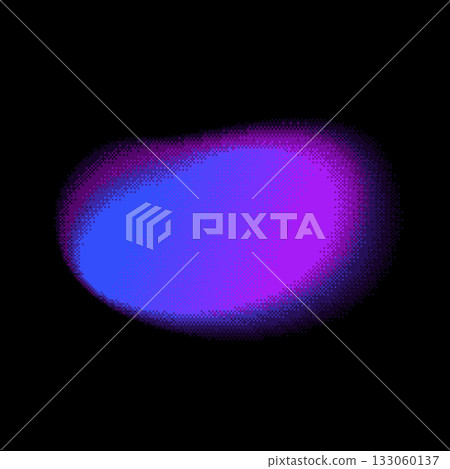 Purple gradient vector pixel art with holographic effect, dotted pixelated pattern, abstract squared grainy round shape 133060137