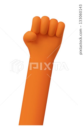 Hand fist gesture orange bright color 3D vector, fight or protest symbol, greeting human clenched arm, strength emoji Hand fist gesture orange bright color 3D vector, fight or protest symbol, greeting human clenched arm, strength emoji 133060143