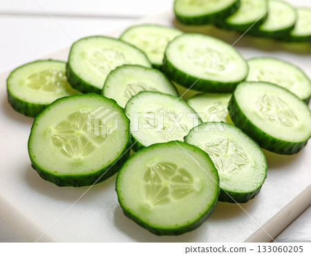 砧板上的黃瓜片 砧板上的黃瓜片 133060205
