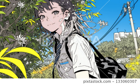 身穿制服的高中女生：通勤上學 133060307