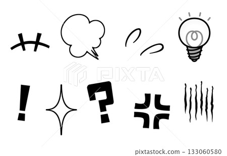 Cartoon reaction icon set Cartoon reaction icon set 133060580