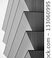 Architecture details Building Exterior facade Steel Metal work Geometric background 133060995