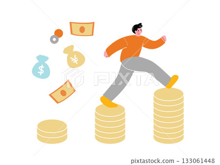 A man who is increasing his income 133061448