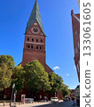 Church that shines in the blue sky 133061605