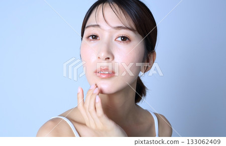 Image of a woman suffering from rough skin Image of a woman suffering from rough skin 133062409