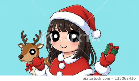 馴鹿送來笑容滿面的禮物 馴鹿送來笑容滿面的禮物 133062430