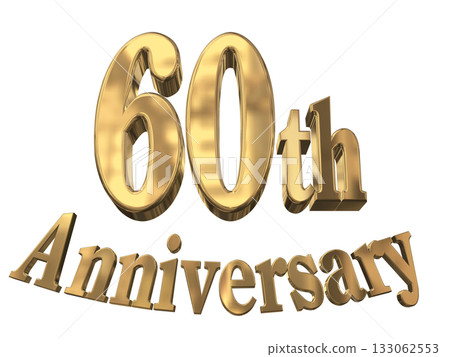 3DCG文字“60週年紀念/60週年紀念標誌閃耀” 3DCG文字“60週年紀念/60週年紀念標誌閃耀” 133062553