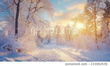 Beautiful snow winter landscape. Winter landscape. Beautiful wintry landscape Beautiful snow winter landscape. Winter landscape. Beautiful wintry landscape 133062636
