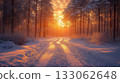 Beautiful snow winter landscape. Winter landscape. Beautiful wintry landscape 133062648