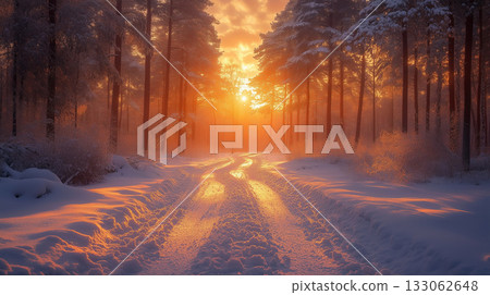 Beautiful snow winter landscape. Winter landscape. Beautiful wintry landscape Beautiful snow winter landscape. Winter landscape. Beautiful wintry landscape 133062648