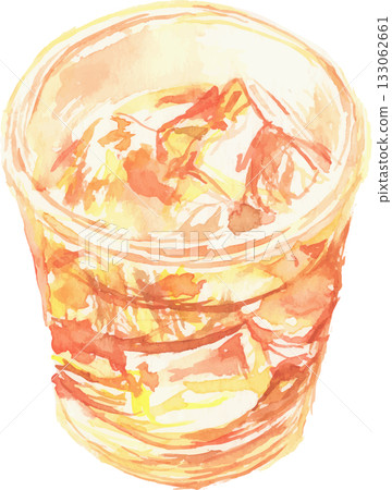 Watercolor iced tea illustration vector Watercolor iced tea illustration vector 133062661