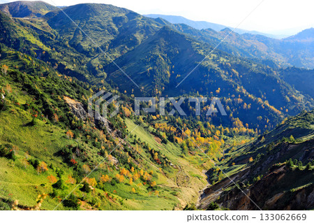 The magnificent autumn foliage of Shiga Kogen 133062669