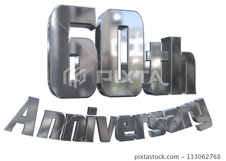 3DCG文字“60週年紀念/60週年紀念標誌閃耀” 133062768