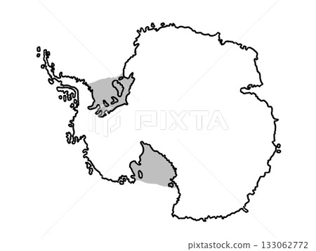 Map of Antarctica (blank map) with ice shelves Map of Antarctica (blank map) with ice shelves 133062772