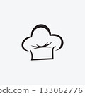 Simple Chef Hat Silhouette Design 133062776