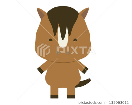 棕色馬站立 棕色馬站立 133063011