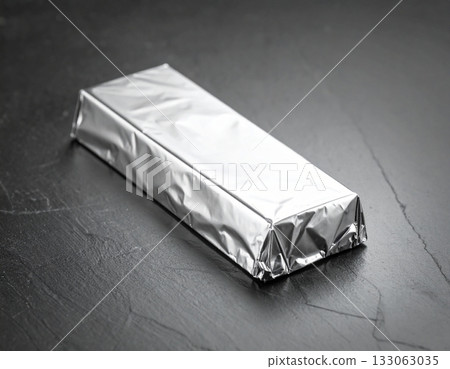 Metallic Bar Wrapper on Dark Background 133063035