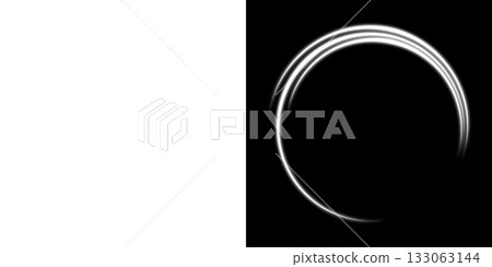White circular brush stroke (transparent and black background) 133063144