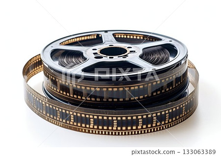 Vintage Film Reels on White Background. Generative ai Vintage Film Reels on White Background. Generative ai 133063389