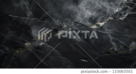 Elegant Black Marble Texture with Natural Patterns. Generative ai Elegant Black Marble Texture with Natural Patterns. Generative ai 133063501