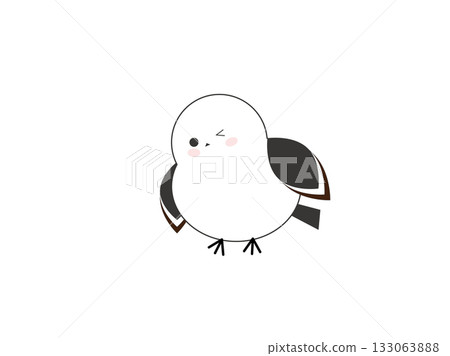 眨眼的長尾山雀插圖 133063888