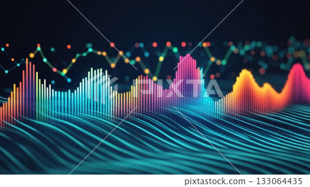 Vibrant Audio Spectrum Visualization with...-插圖素材 [133064435] - PIXTA圖庫
