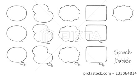 手繪風格邊框和對話框套裝 133064814
